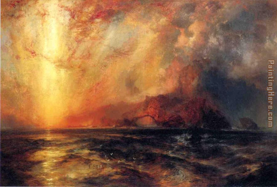 Thomas Moran Fiercely the Red Sun Descending, Burned His Way Across the Heavens